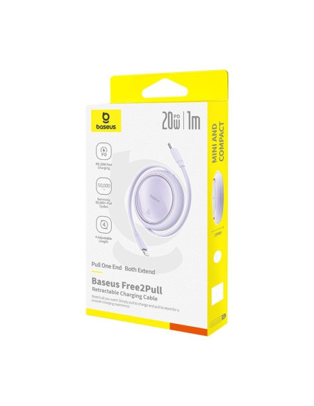 Kabel baseus free2pull 20w 1m (fioletowy)