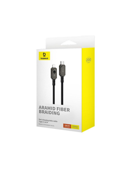 Kabel baseus unbreakable usb c-ip 20w 2m (czarny)