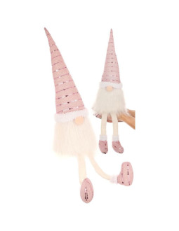 Skrzat dekoracyjny shiny santa 38+20cm różowy