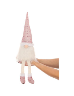 Skrzat dekoracyjny shiny santa 38+20cm różowy 2