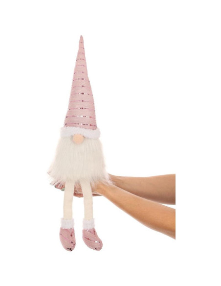 Skrzat dekoracyjny shiny santa 38+20cm różowy