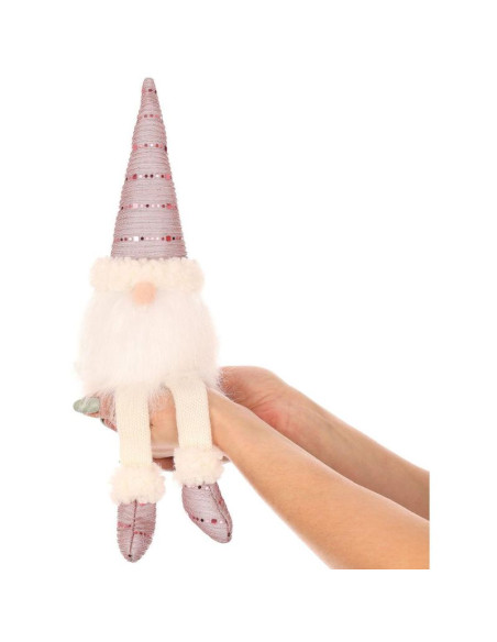 Skrzat dekoracyjny shiny santa 38+20cm różowy