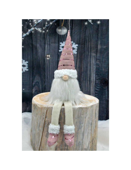 Skrzat dekoracyjny shiny santa 38+20cm różowy