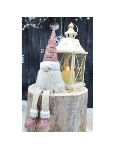 Skrzat dekoracyjny shiny santa 38+20cm różowy