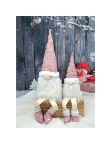 Skrzat dekoracyjny shiny santa 38+20cm różowy