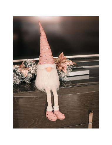 Skrzat dekoracyjny shiny santa 38+20cm różowy