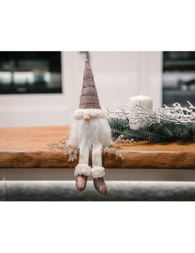 Skrzat dekoracyjny shiny santa 38+20cm różowy