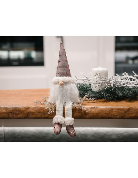 Skrzat dekoracyjny shiny santa 38+20cm różowy