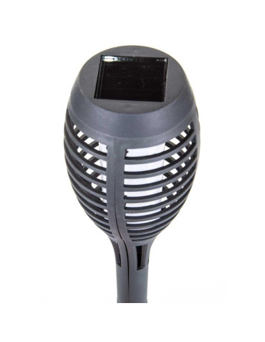 Pochodnia lampa solarna tańczące płomyki 12 led smd 7,5x7,5x46,5cm szara