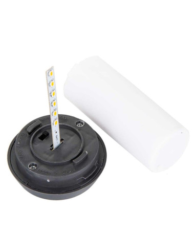 Pochodnia lampa solarna tańczące płomyki 12 led smd 7,5x7,5x46,5cm szara