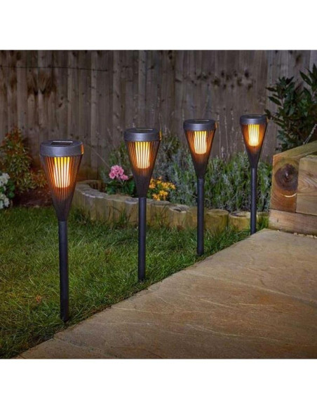 Lampa pochodnia solarna 2w1 efekt płomienia 12 led