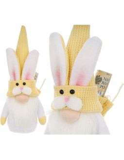 Skrzat zajączek żółty 20cm z workiem na prezent dekoracja wiosenna