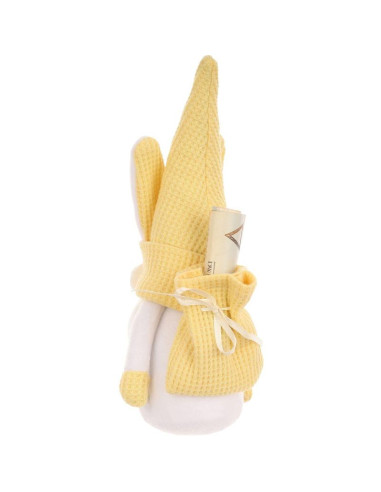 Skrzat zajączek żółty 20cm z workiem na prezent dekoracja wiosenna