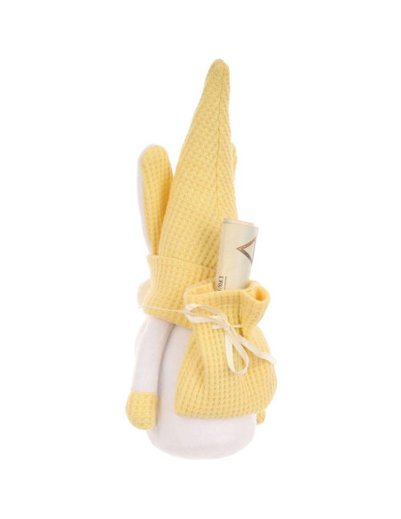 Skrzat zajączek żółty 20cm z workiem na prezent dekoracja wiosenna