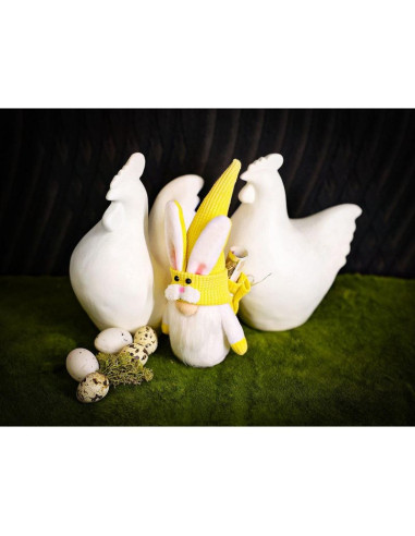Skrzat zajączek żółty 20cm z workiem na prezent dekoracja wiosenna