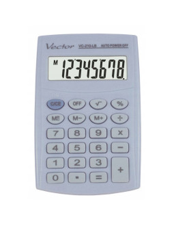 Vector kalkulator kieszonkow kav vc-210 lb, 8- cyfrowy ,64x98,5mm, jasnoniebieski