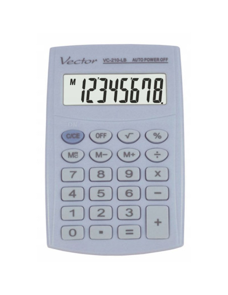 Vector kalkulator kieszonkow kav vc-210 lb, 8- cyfrowy ,64x98,5mm, jasnoniebieski