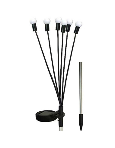 Lampa solarna tańczące na wietrze kuleczki białe 6 led 72cm