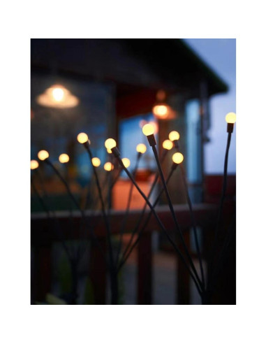 Lampa solarna tańczące na wietrze kuleczki białe 6 led 72cm