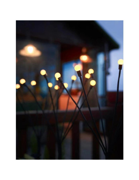 Lampa solarna tańczące na wietrze kuleczki białe 6 led 72cm