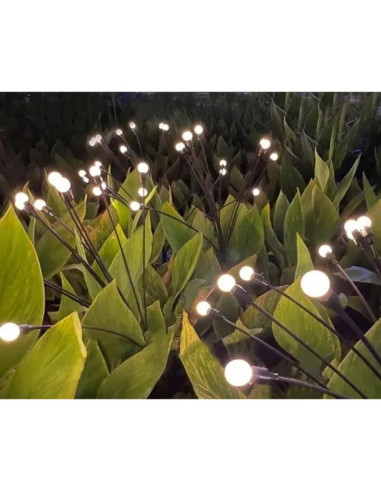 Lampa solarna tańczące na wietrze kuleczki białe 6 led 72cm