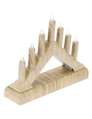 Świecznik adwentowy 15,5x3,2x13,5cm 7 led zasilany na baterie sosna