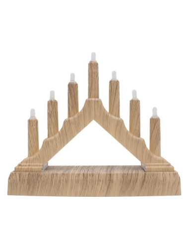 Świecznik adwentowy 15,5x3,2x13,5cm 7 led zasilany na baterie sosna