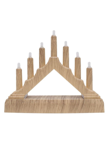 Świecznik adwentowy 15,5x3,2x13,5cm 7 led zasilany na baterie sosna