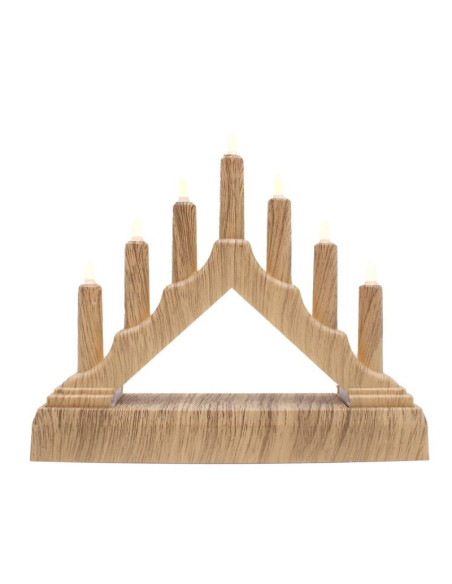 Świecznik adwentowy 15,5x3,2x13,5cm 7 led zasilany na baterie sosna