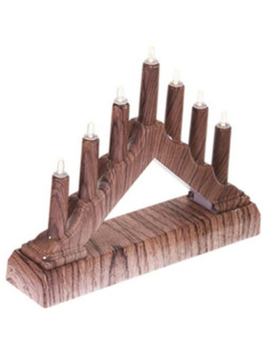 Świecznik adwentowy 15,5x3,2x13,5cm 7 led zasilany na baterie klon