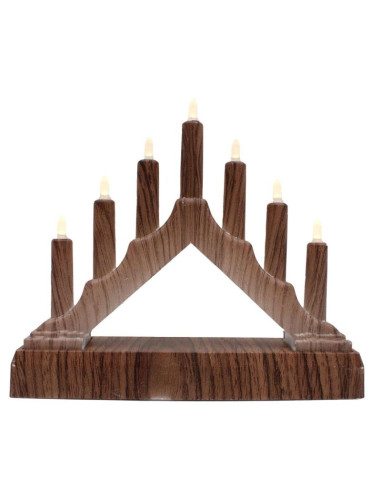 Świecznik adwentowy 15,5x3,2x13,5cm 7 led zasilany na baterie klon
