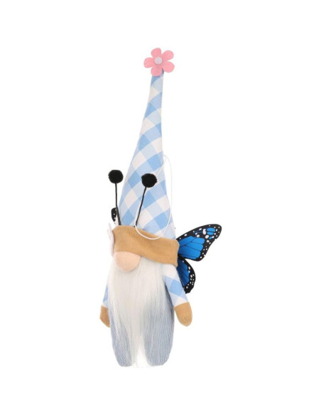 Skrzat gnom motyl niebieski 25cm dekoracja wiosenna