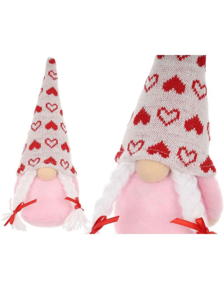 Skrzat gnom 20cm dekoracja walentynkowa girl różowa