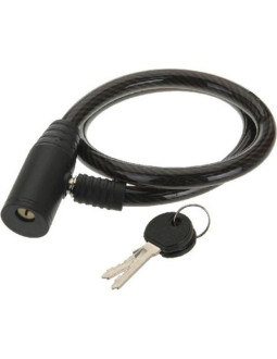 Zapięcie rowerowe xqmax spiralne na klucz 0,8x65cm czarne