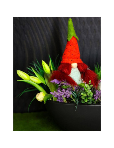 Skrzat gnom truskawka 20cm dekoracja wiosenna girl