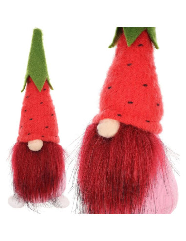 Skrzat gnom truskawka 20cm dekoracja wiosenna boy