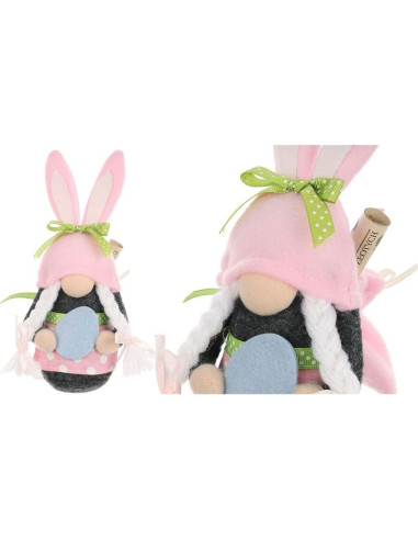 Skrzat gnom zajączek girl 20cm różowy z workiem na prezent dekoracja wiosenna