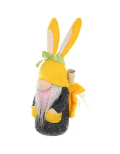 Skrzat gnom zajączek boy 20cm żółty z workiem na prezent dekoracja wiosenna