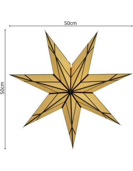 Dekoracja papierowa gwiazda 50cm 7 ramion kremowa