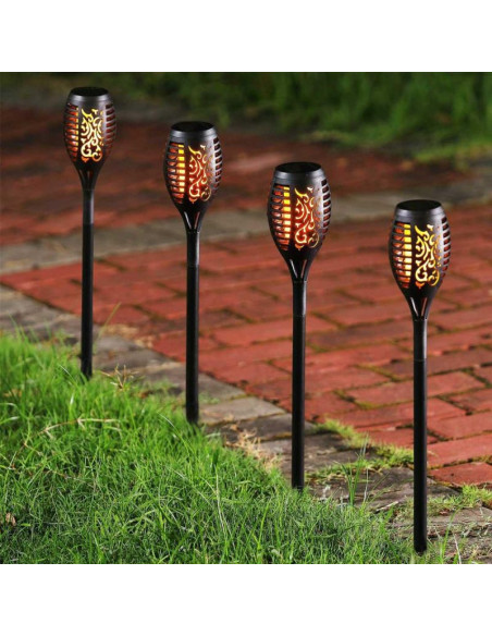 Pochodnia lampa solarna tańczące płomyki 12 led smd 7x7x50cm