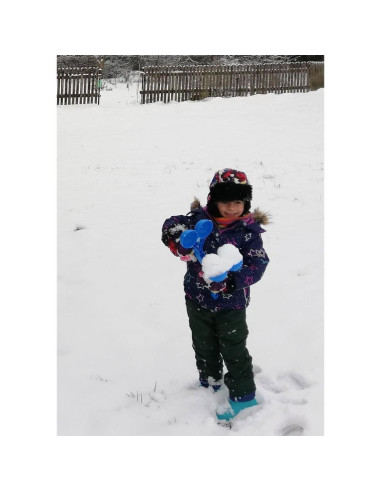 Śnieżkomat- snowball do robienia kulek śnieżnych podwójny różowy