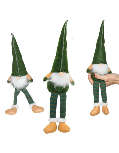 Skrzat krasnal gnom dekoracyjny 30+15cm zielony