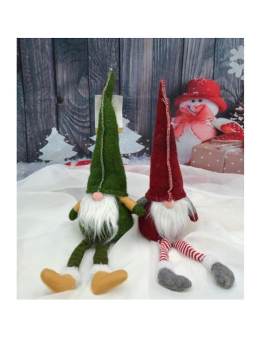 Skrzat krasnal gnom dekoracyjny 30+15cm zielony