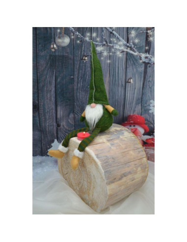 Skrzat krasnal gnom dekoracyjny 30+15cm zielony