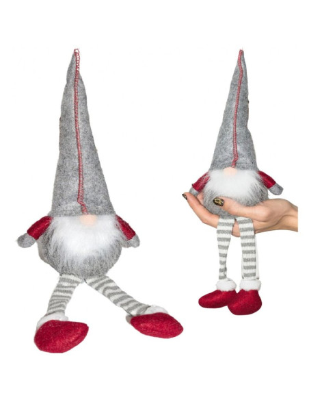 Skrzat krasnal gnom dekoracyjny 30+15cm szary