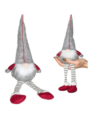 Skrzat krasnal gnom dekoracyjny 30+15cm szary