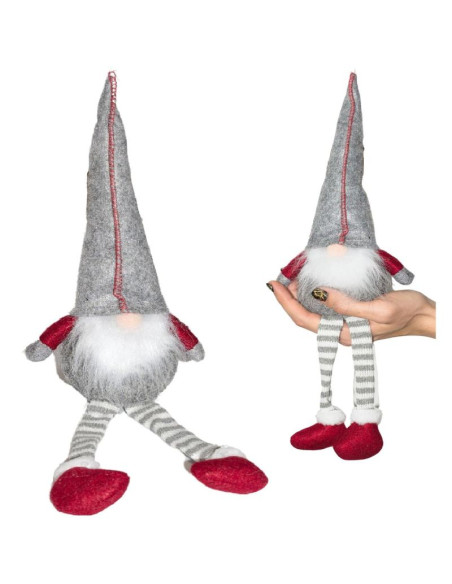 Skrzat krasnal gnom dekoracyjny 30+15cm szary