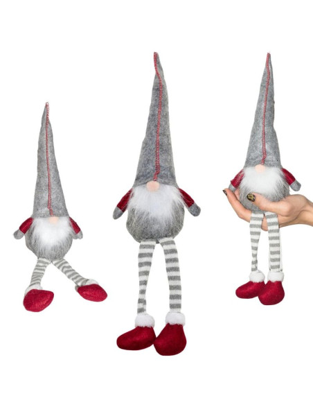 Skrzat krasnal gnom dekoracyjny 30+15cm szary