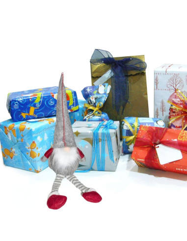 Skrzat krasnal gnom dekoracyjny 30+15cm szary