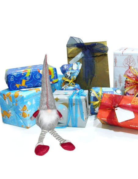 Skrzat krasnal gnom dekoracyjny 30+15cm szary